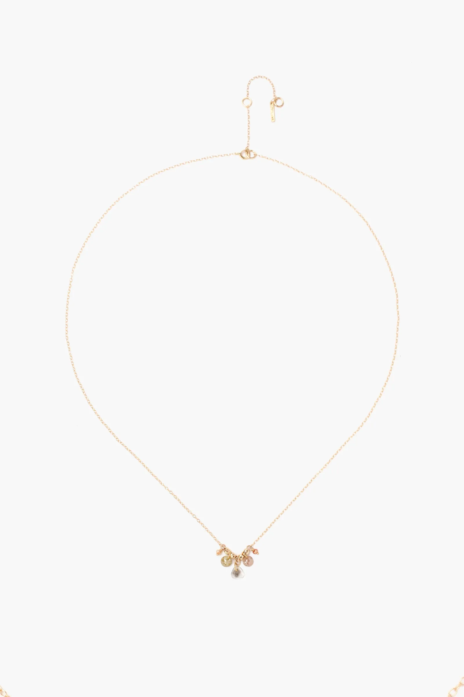 Chan Luu 14k gold with champagne diamond charm necklace