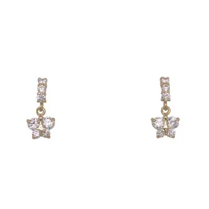 Children's 9ct Yellow Gold Cubic Zirconia Butterfly Drop Earrings