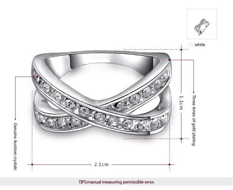 Christmas gift to girl X rings,top quality make with genuine SWR crystal, 100% hand made fashion jewelry