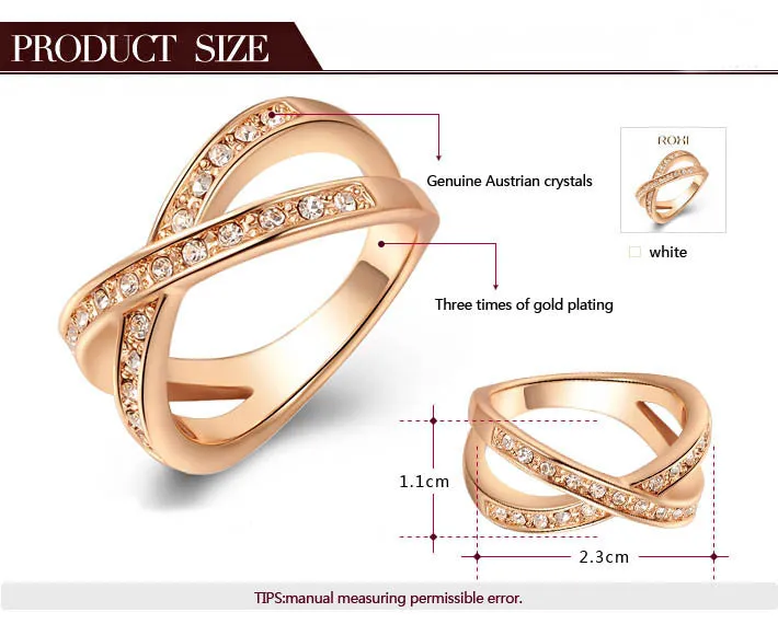 Christmas gift to girl X rings,top quality make with genuine SWR crystal, 100% hand made fashion jewelry