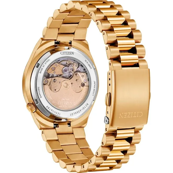 Citizen Tsuyosa Rose Gold Stainless Steel Burgundy Dial Automatic Watch for Gents - NJ015382X