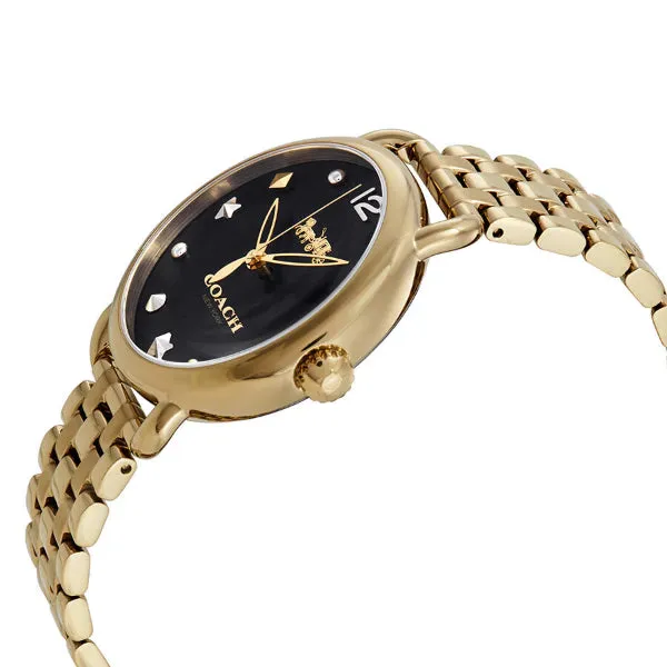 Coach Delancey Gold Stainless Steel Black Dial Quartz Watch for Ladies - 14502813