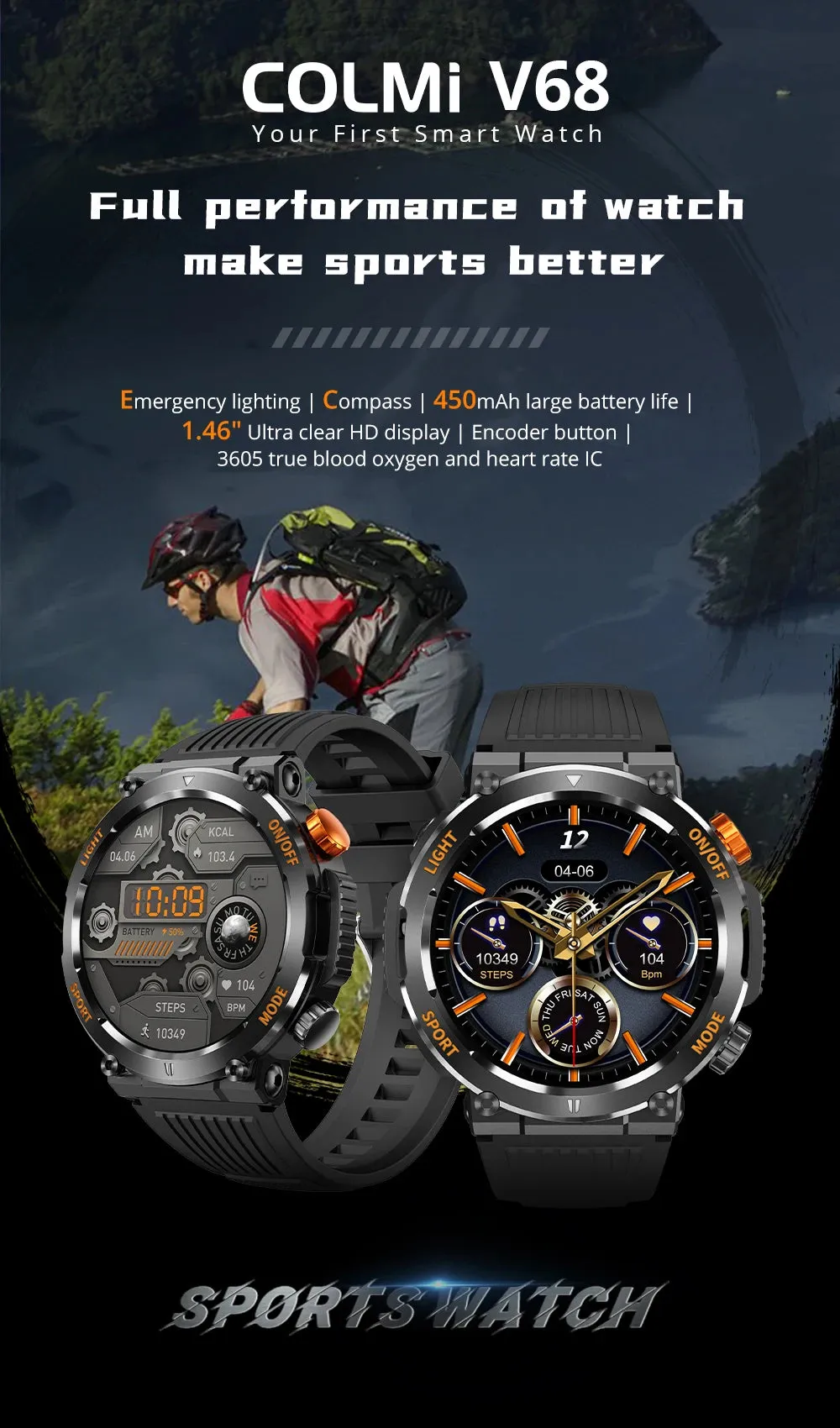 COLMI V68 1.46" HD Display Smart Fitness Watch