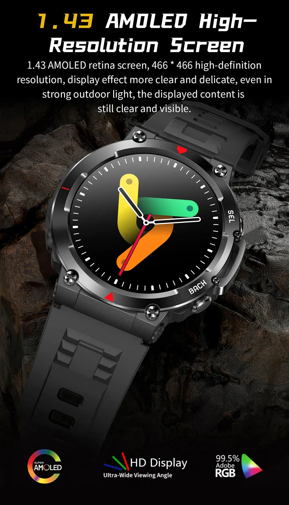 COLMI V70 1.43" AMOLED Smart Fitness Watch
