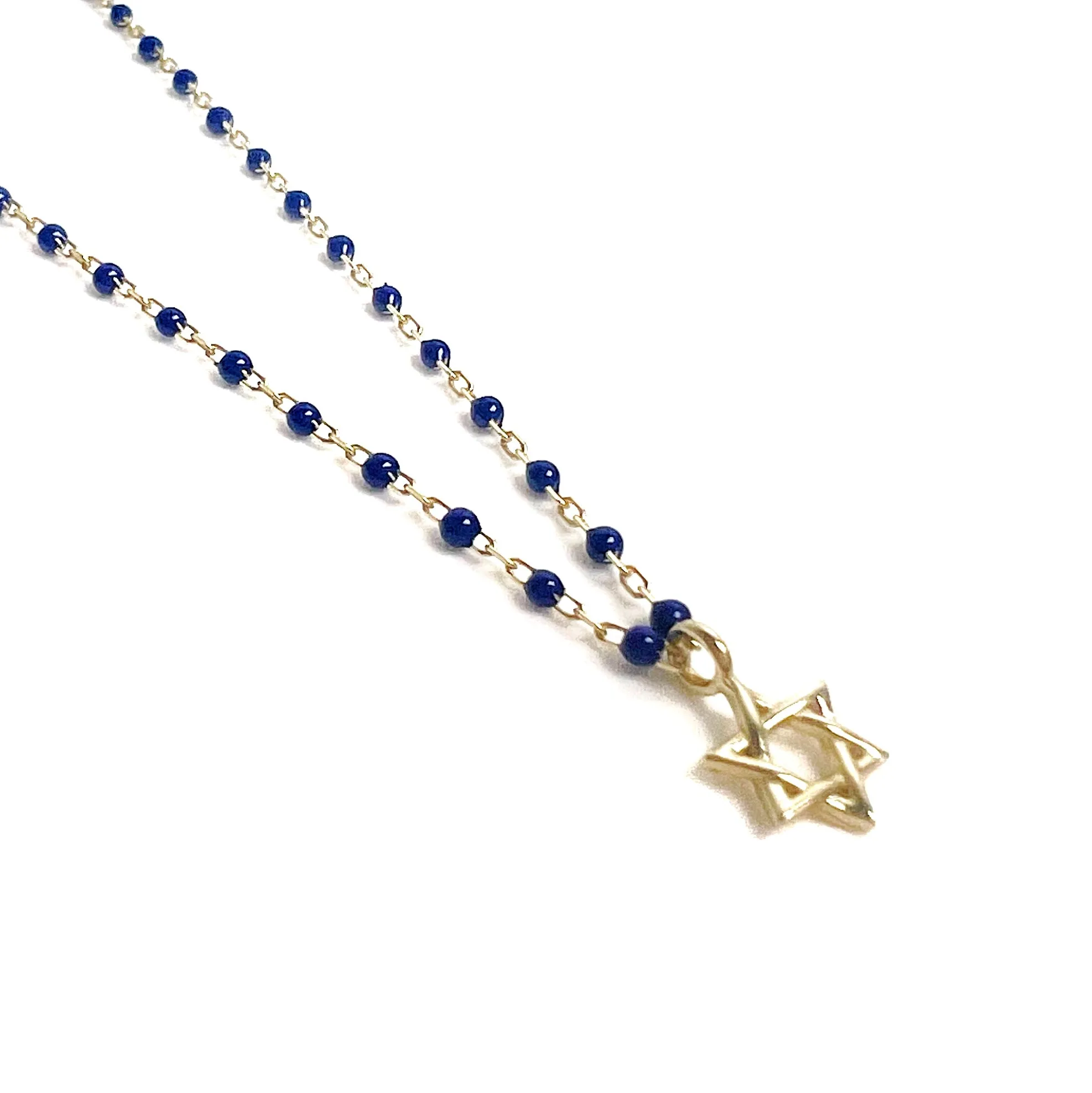 Color Mini Beads David Star Necklace