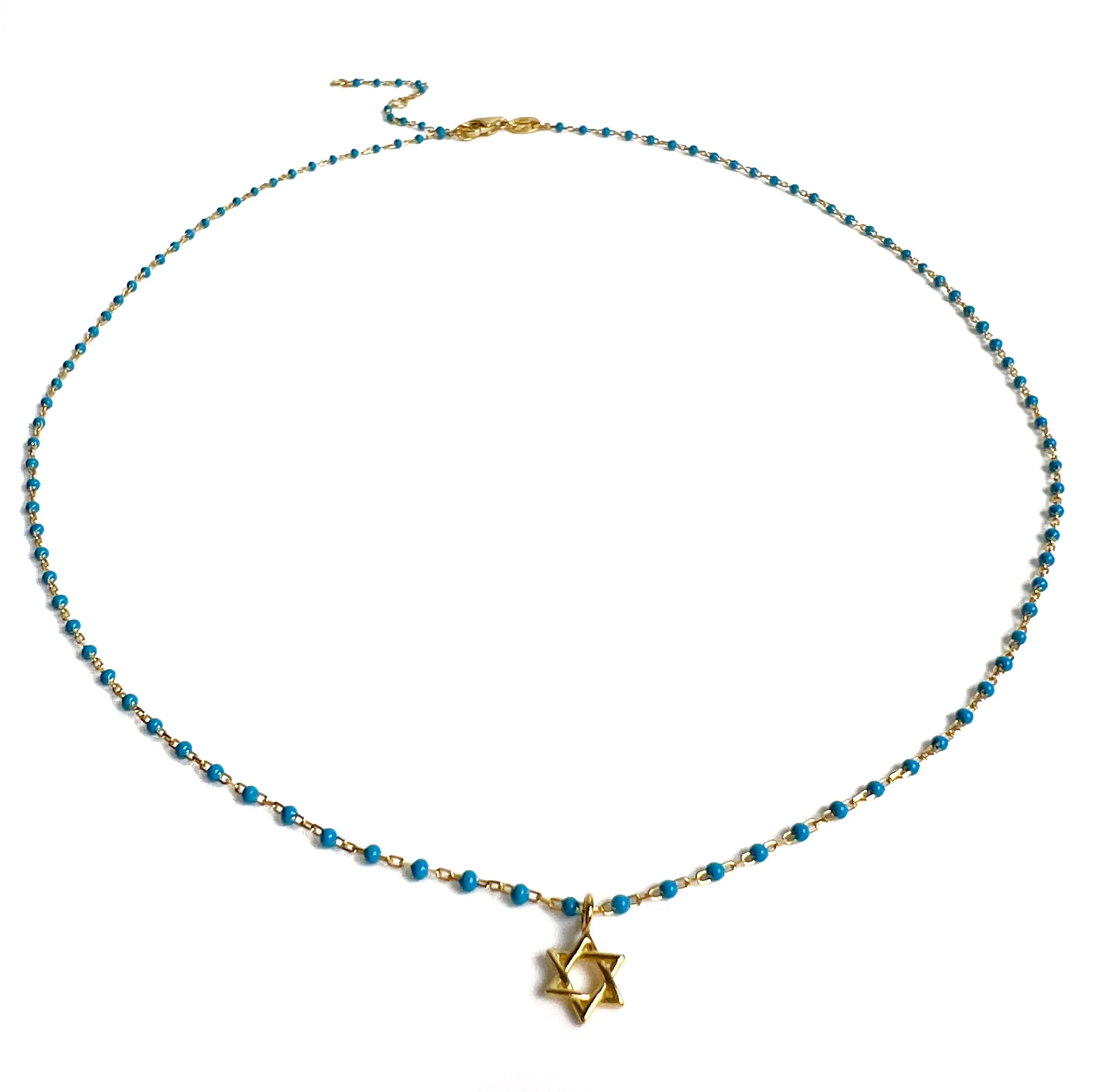 Color Mini Beads David Star Necklace