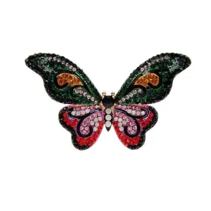 Colorful Rhinestone Butterfly Brooches