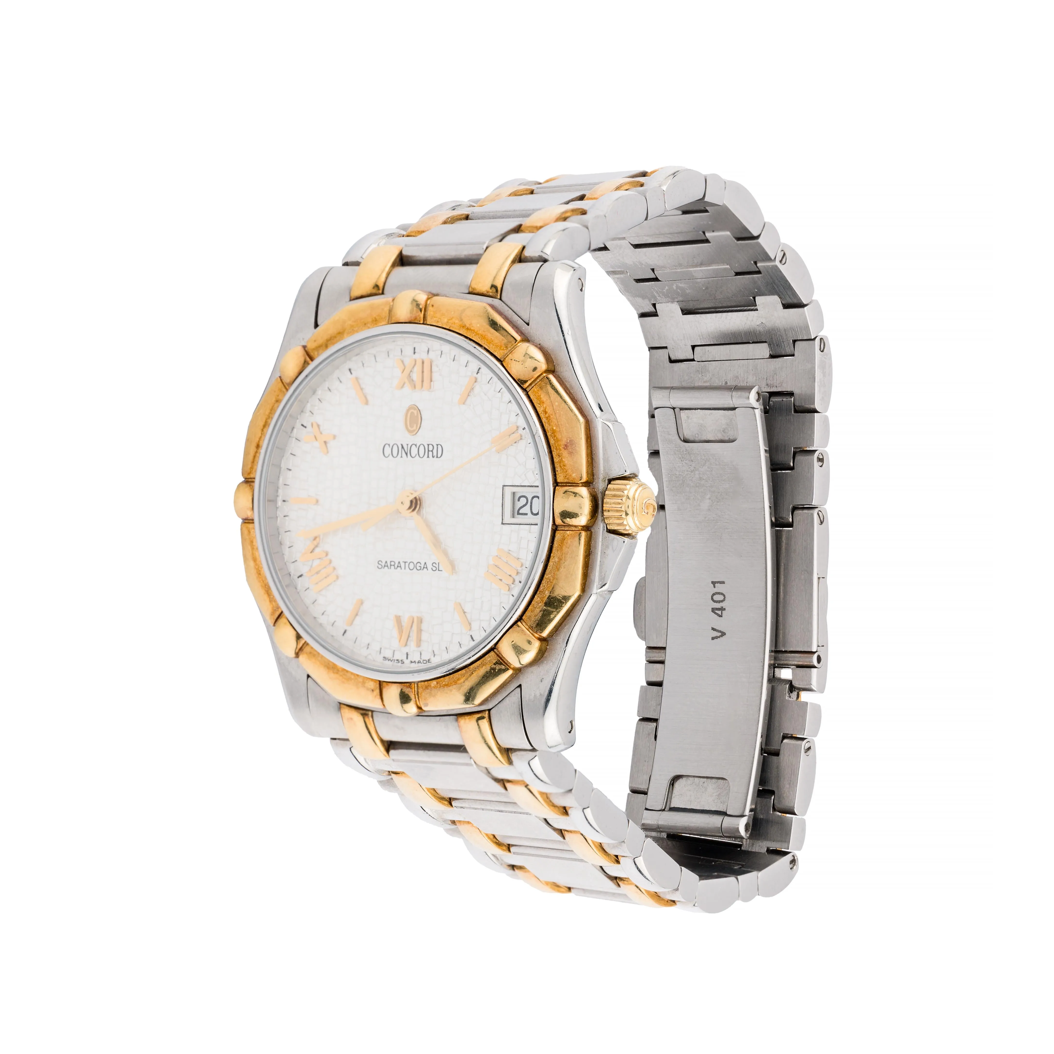 Concord Saratoga SL 18 Karat Gold & Stainless Steel Mens Wrist Watch