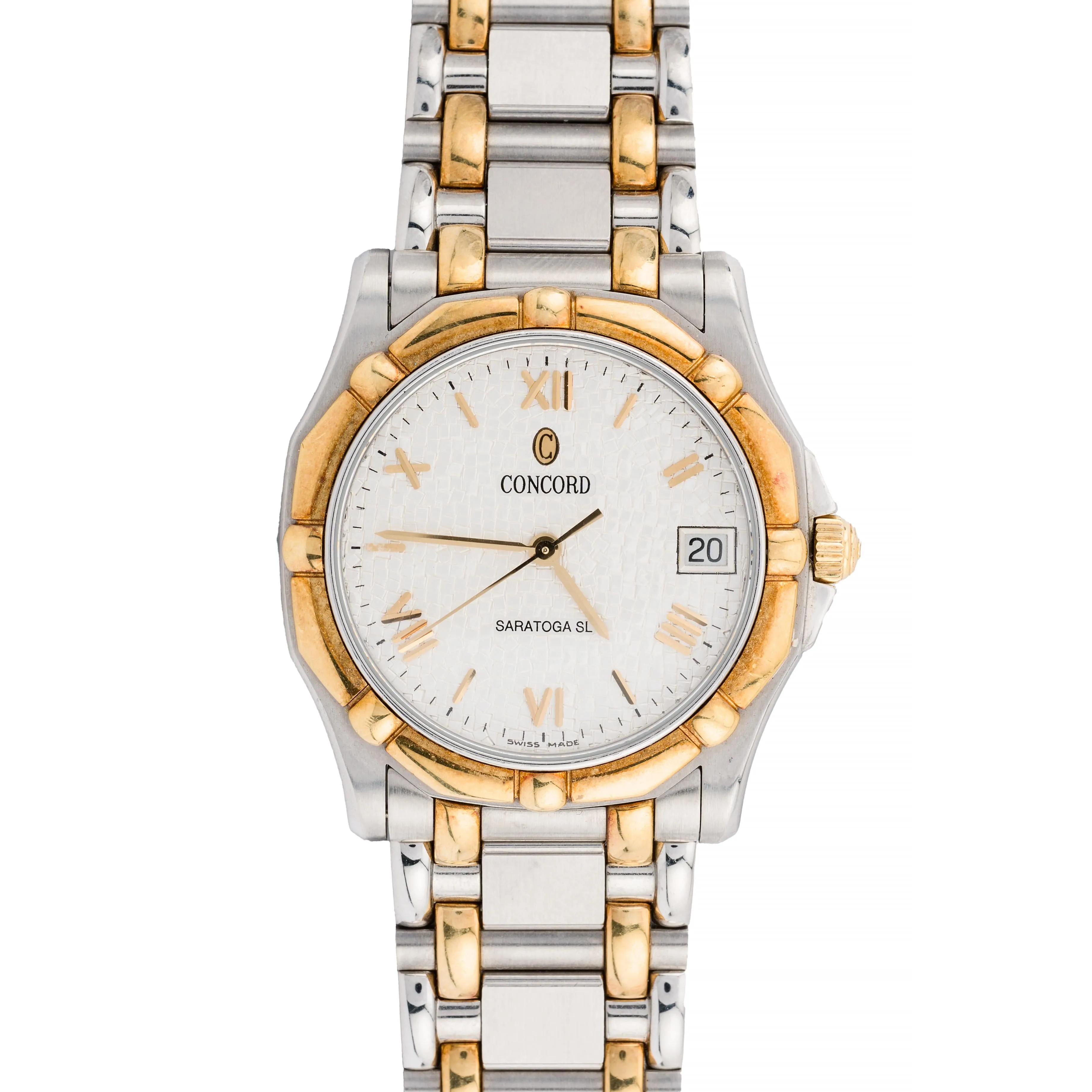 Concord Saratoga SL 18 Karat Gold & Stainless Steel Mens Wrist Watch
