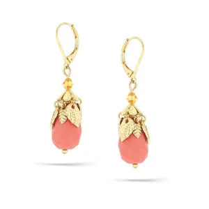 CORAL DROP EARRINGS #232PC3101 (1E14)