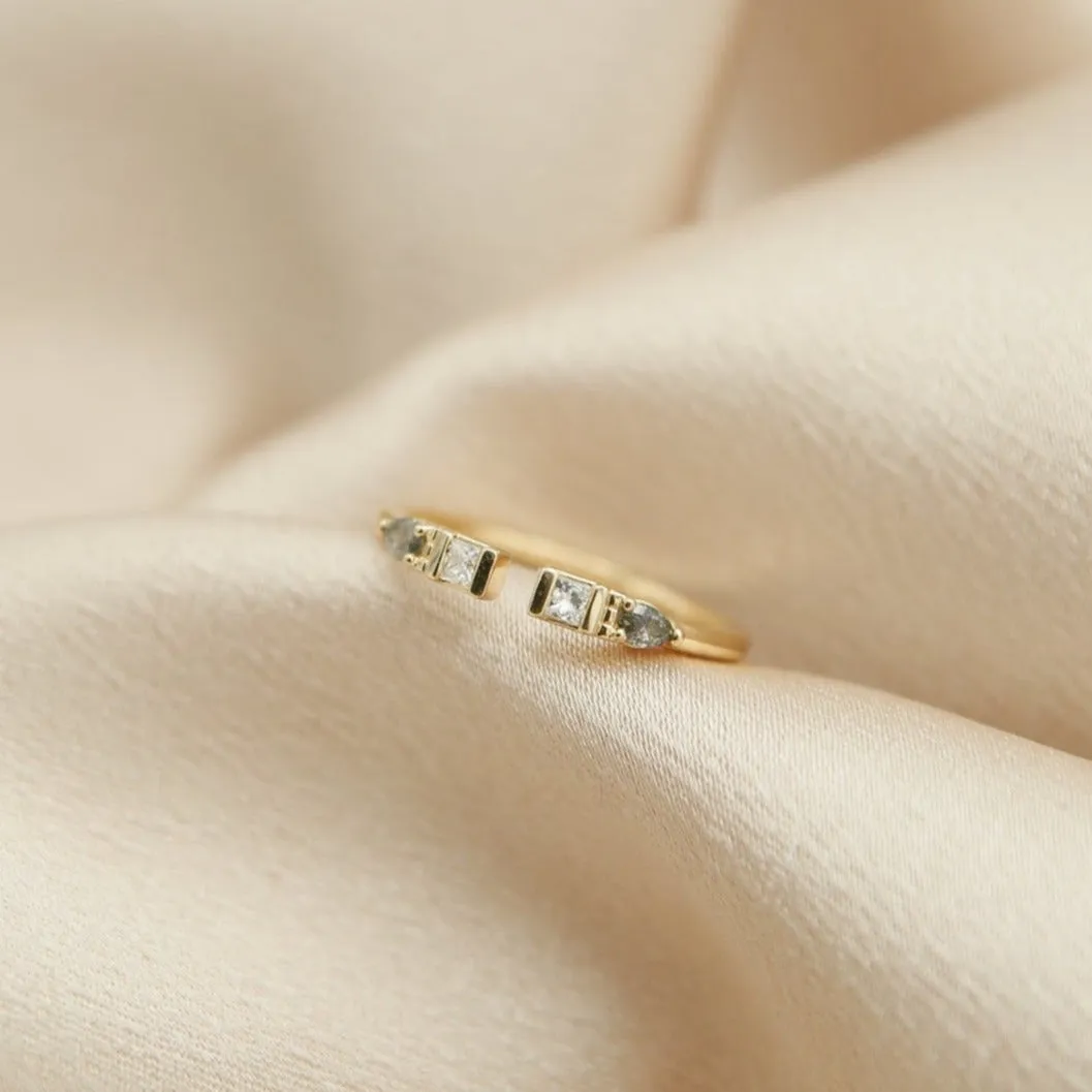 Cory | 14K Gold, Salt and Pepper Diamond Ring