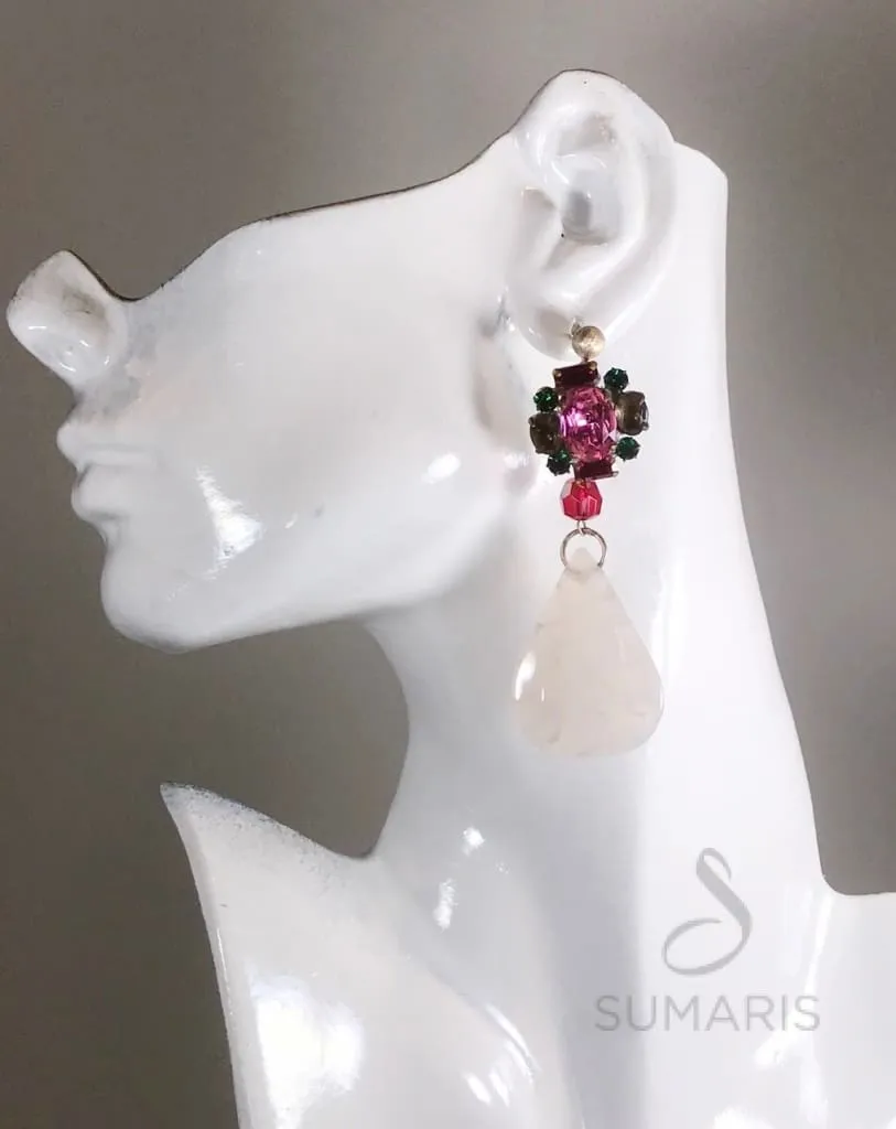 CRACKED ICE OOAK STATEMENT EARRINGS