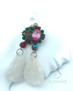CRACKED ICE OOAK STATEMENT EARRINGS