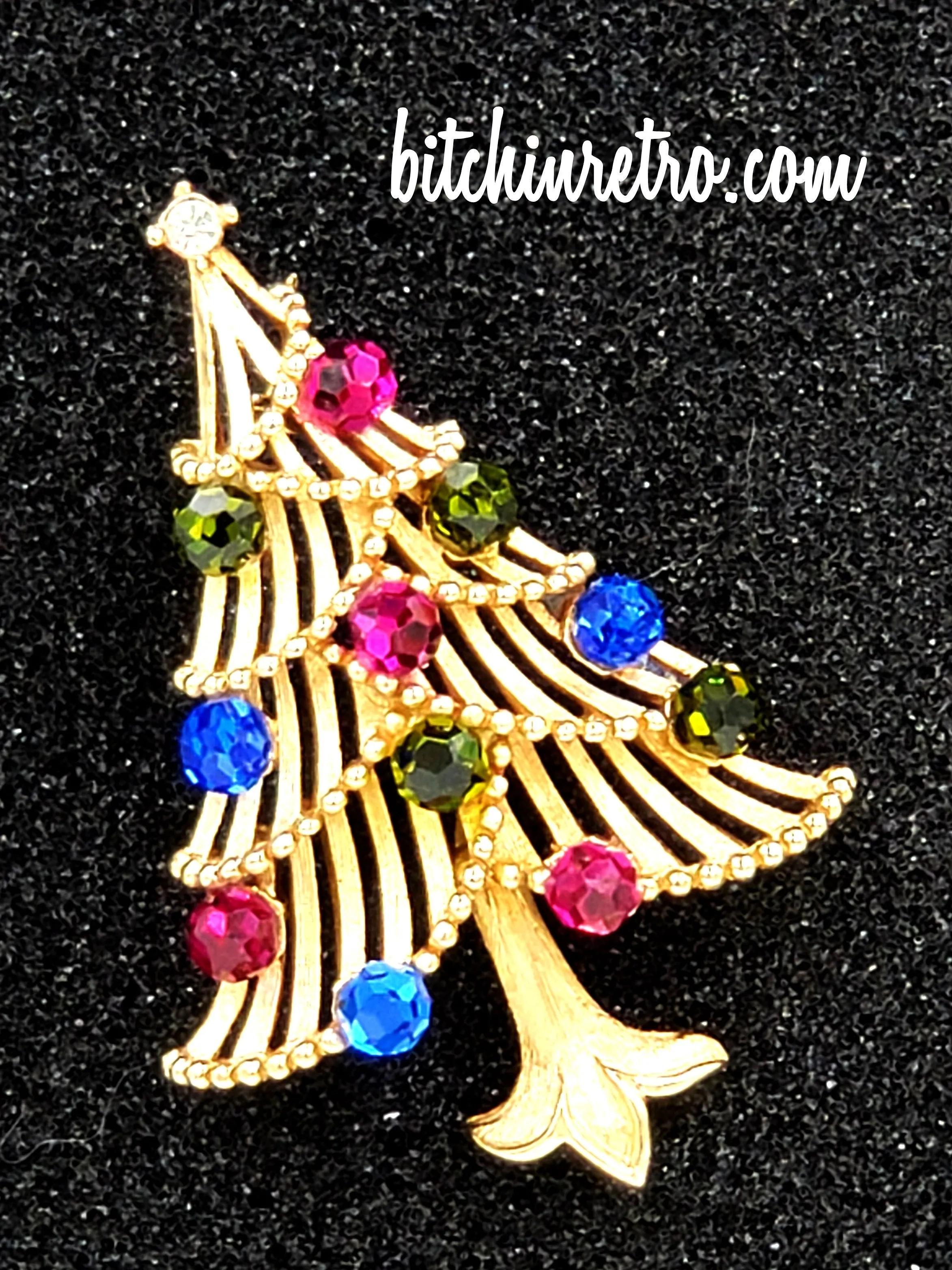 Crown Trifari Vintage Christmas Tree Brooch and Published Collectible