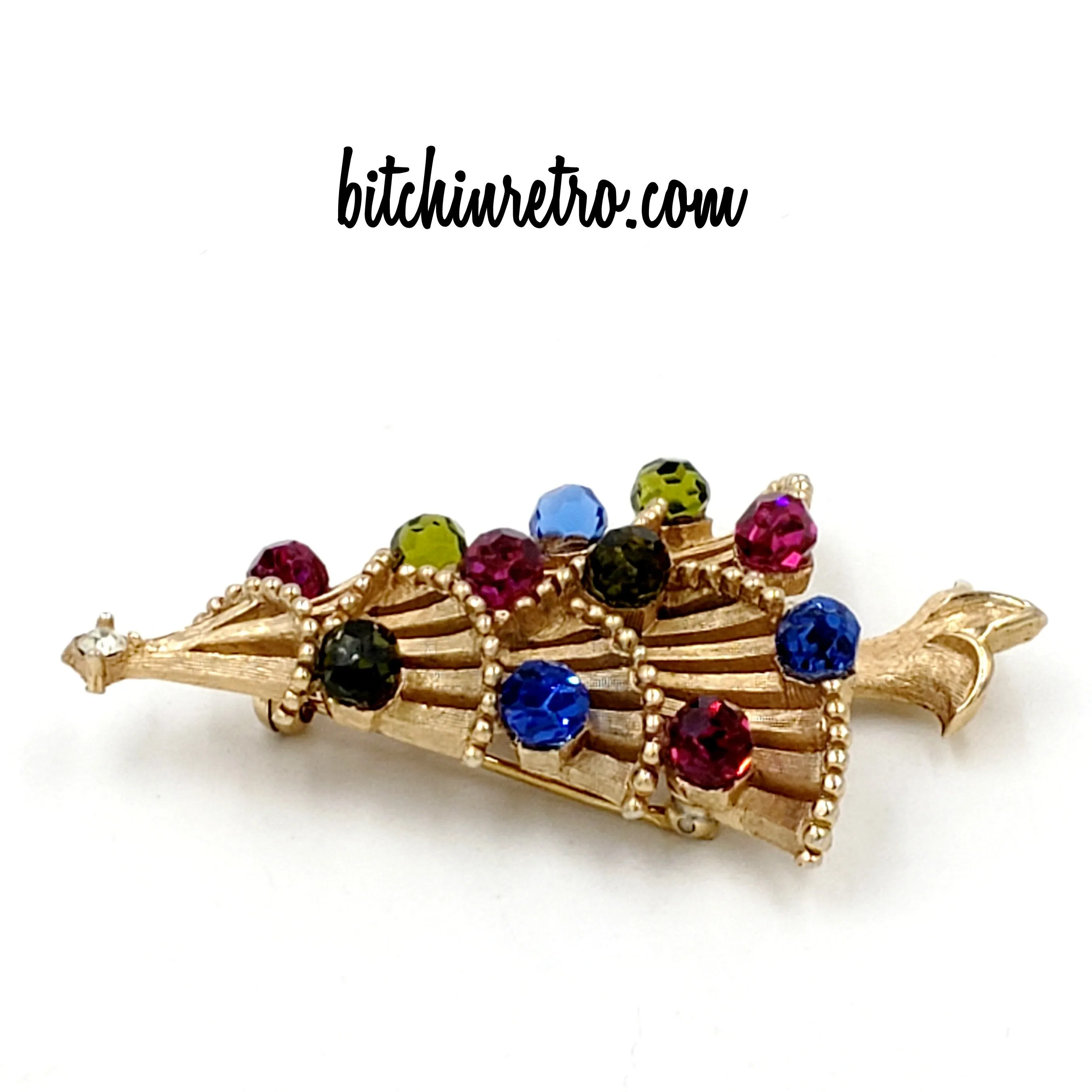 Crown Trifari Vintage Christmas Tree Brooch and Published Collectible