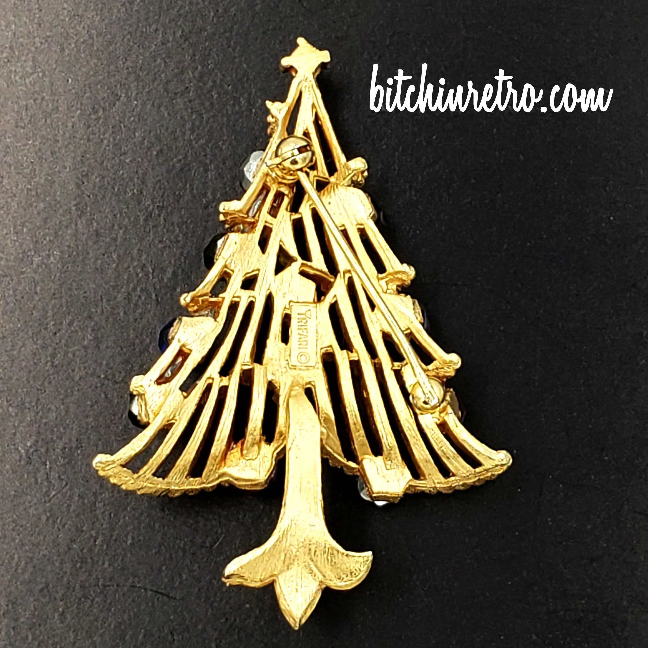 Crown Trifari Vintage Christmas Tree Brooch and Published Collectible