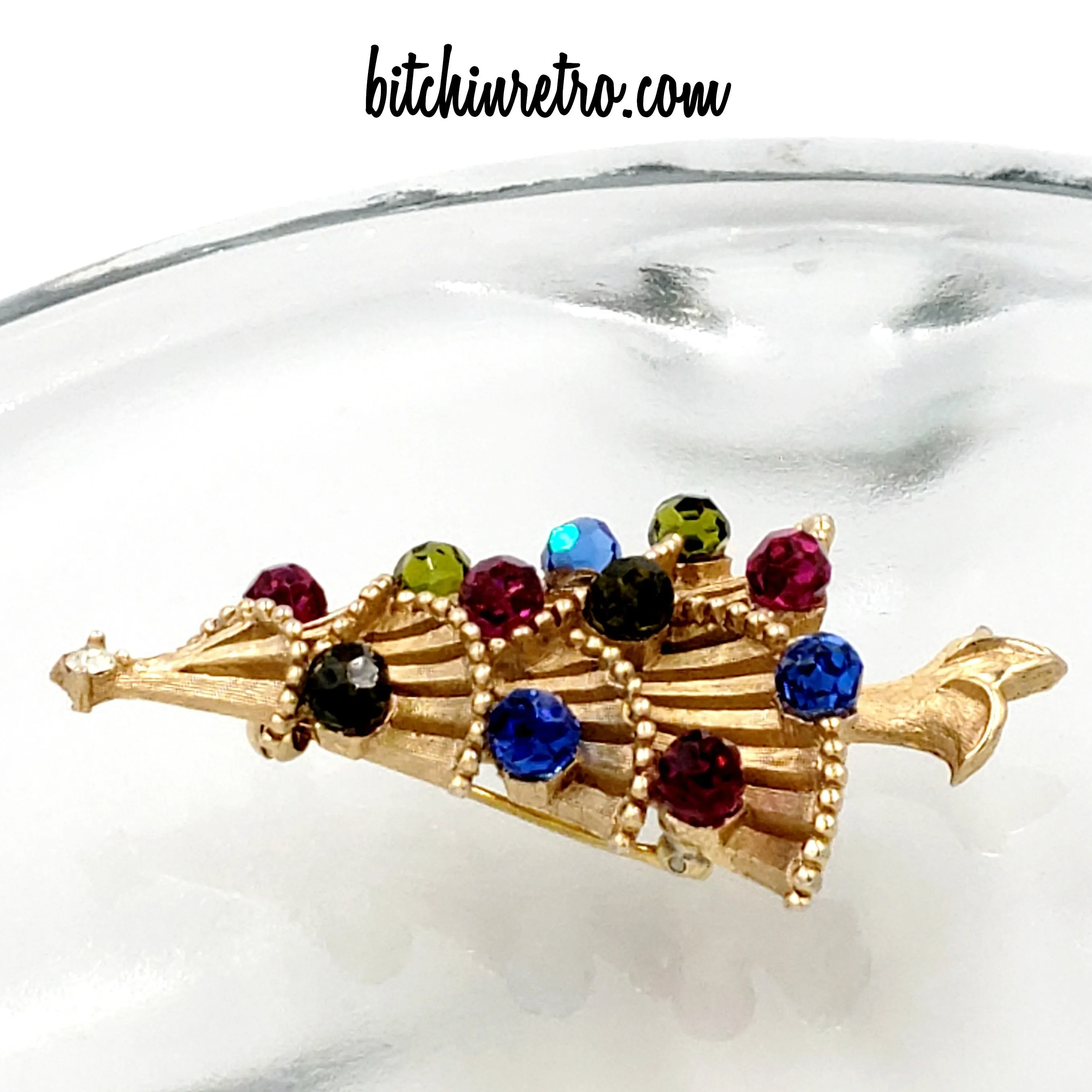 Crown Trifari Vintage Christmas Tree Brooch and Published Collectible