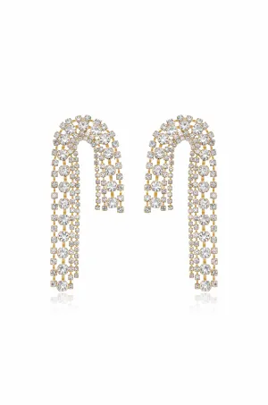 Crystal Arch Chain Statement Earrings
