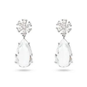 Crystal Drop Flower Earrings