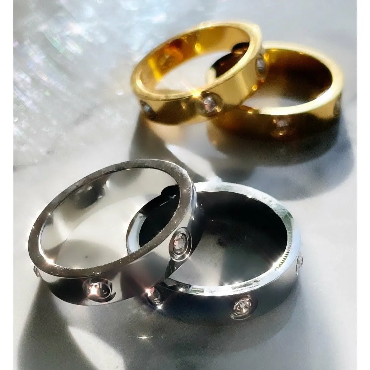 Crystal Love Rings