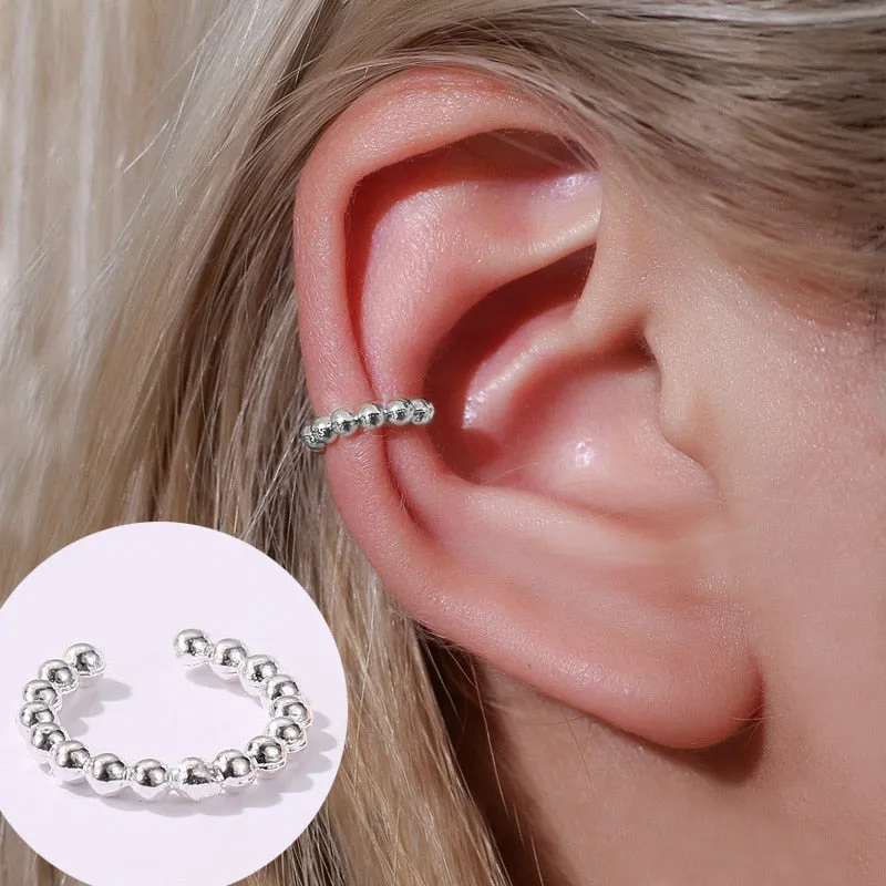 Crystal Pitch Gold Plated Ear Clip Earring