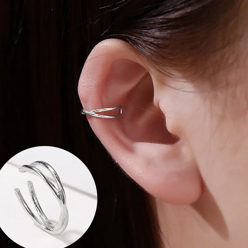 Crystal Pitch Gold Plated Ear Clip Earring