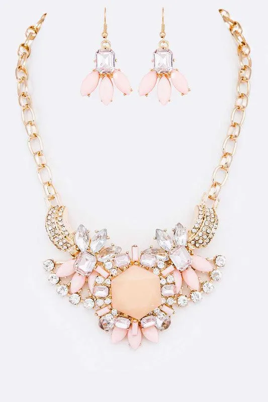 Crystal Statement Necklace Set