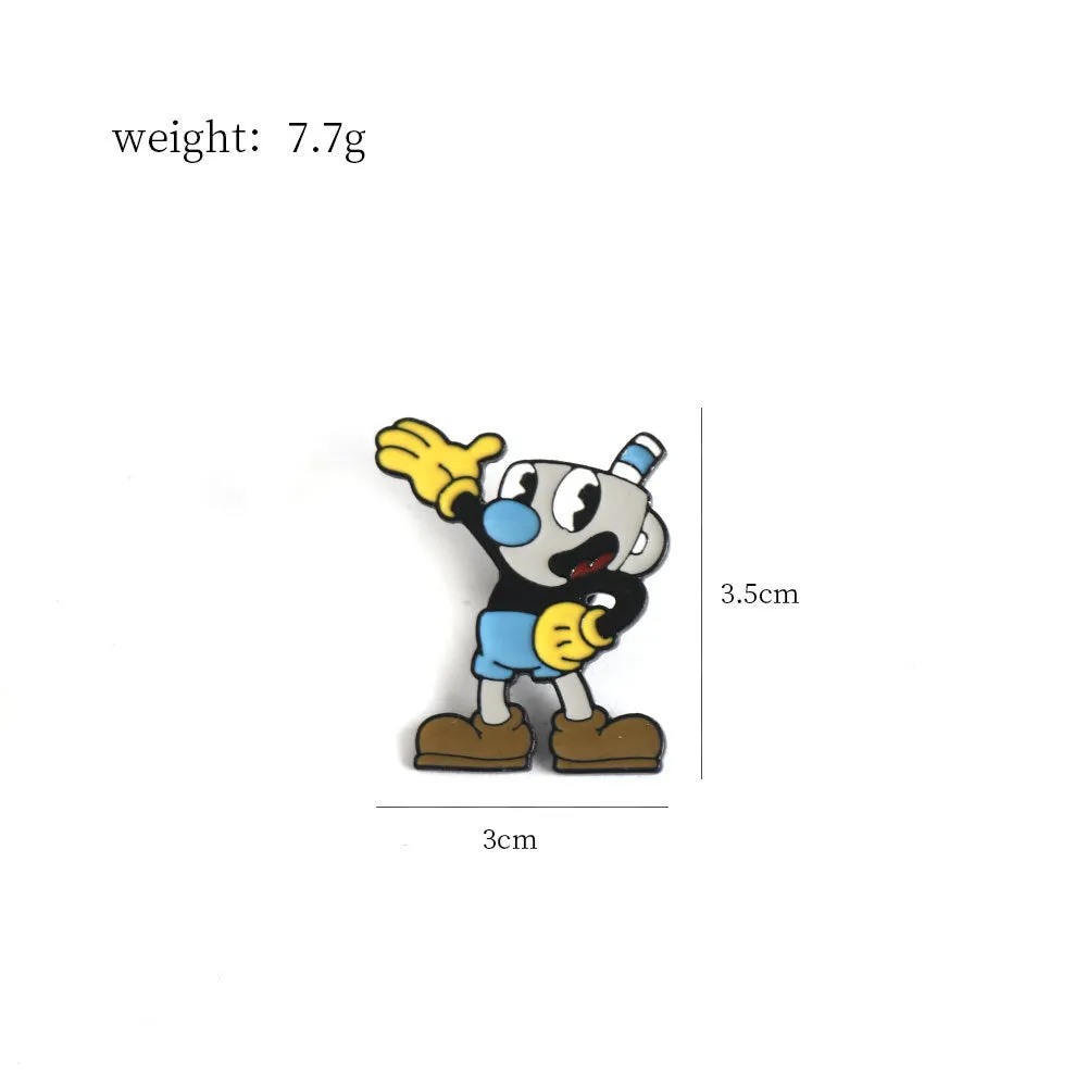 Cuphead and Mugman Metal Brooch 3 Pack