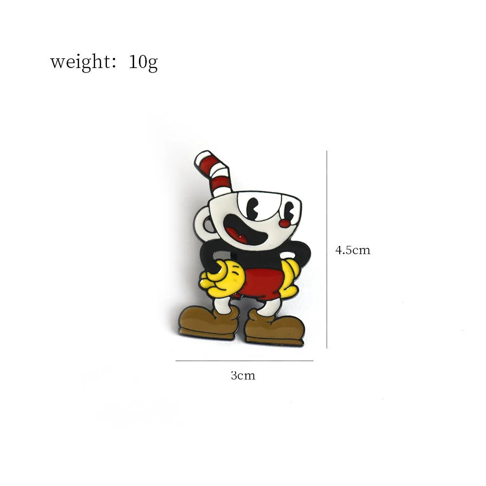 Cuphead and Mugman Metal Brooch 3 Pack