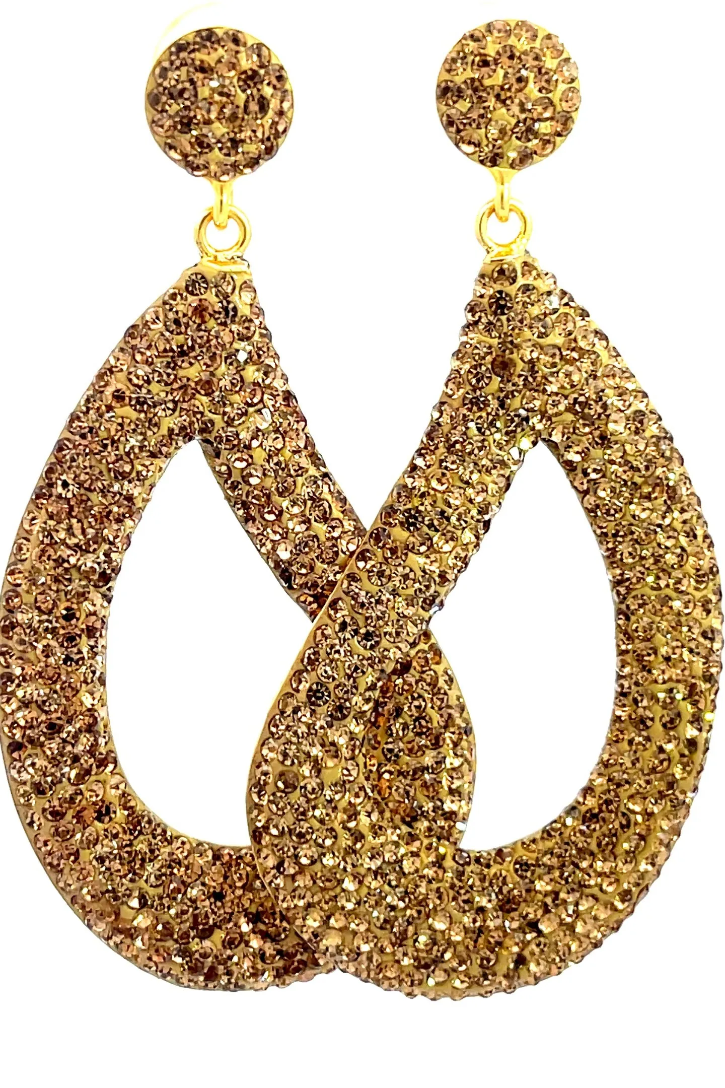 Curved Open Teardrop 925 Sterling Silver Statement Earring