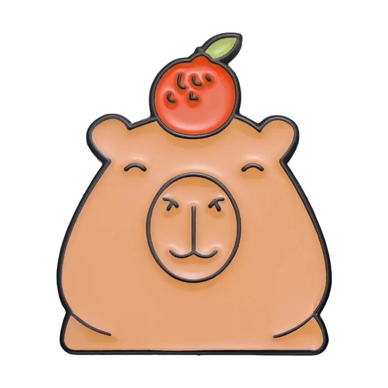 Cute Capybara Balloon Enamel Pins 🎈✨ Kawaii Animal Brooches for Kids & Friends - Trendy Jewelry Gift!