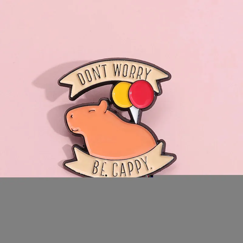 Cute Capybara Balloon Enamel Pins 🎈✨ Kawaii Animal Brooches for Kids & Friends - Trendy Jewelry Gift!