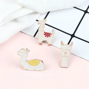 Cute Kawaii Llama & Alpaca Enamel Pins 🦙✨ Adorable Brooches for Girls, Kids & Animal Lovers - Trendy Cartoon Jewelry Accessories!