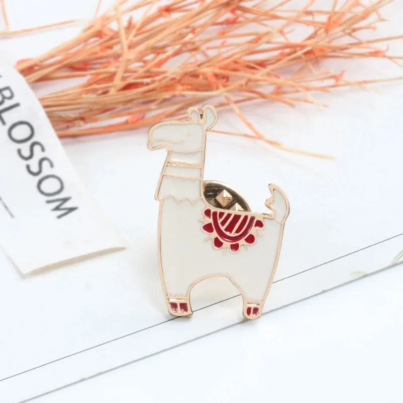 Cute Kawaii Llama & Alpaca Enamel Pins 🦙✨ Adorable Brooches for Girls, Kids & Animal Lovers - Trendy Cartoon Jewelry Accessories!