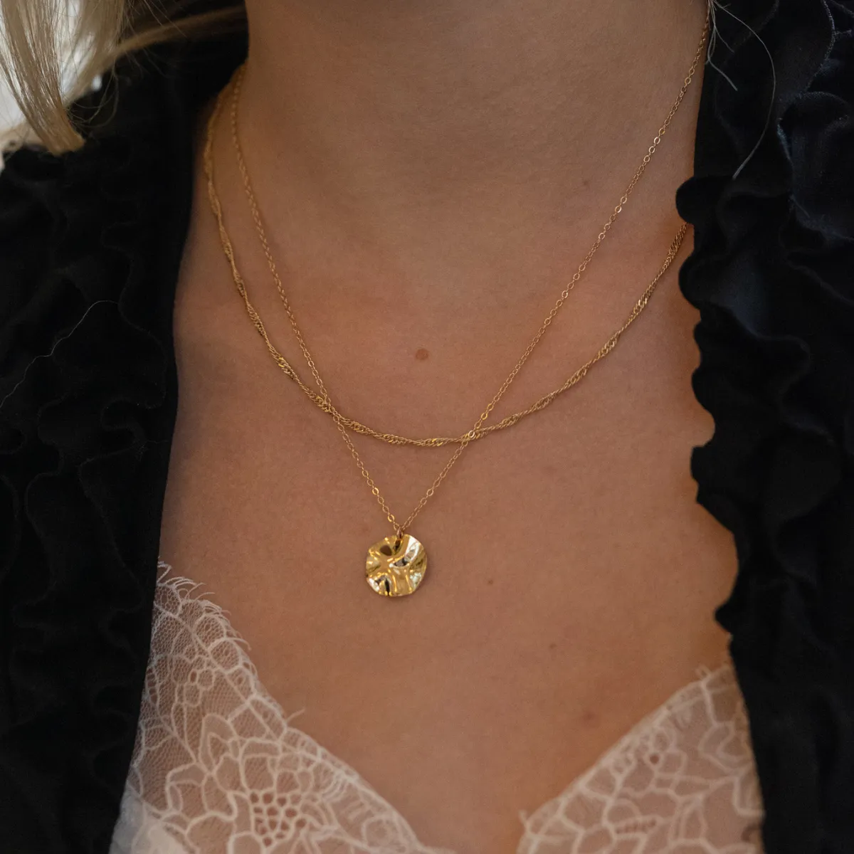 Dainty Hammered Necklace