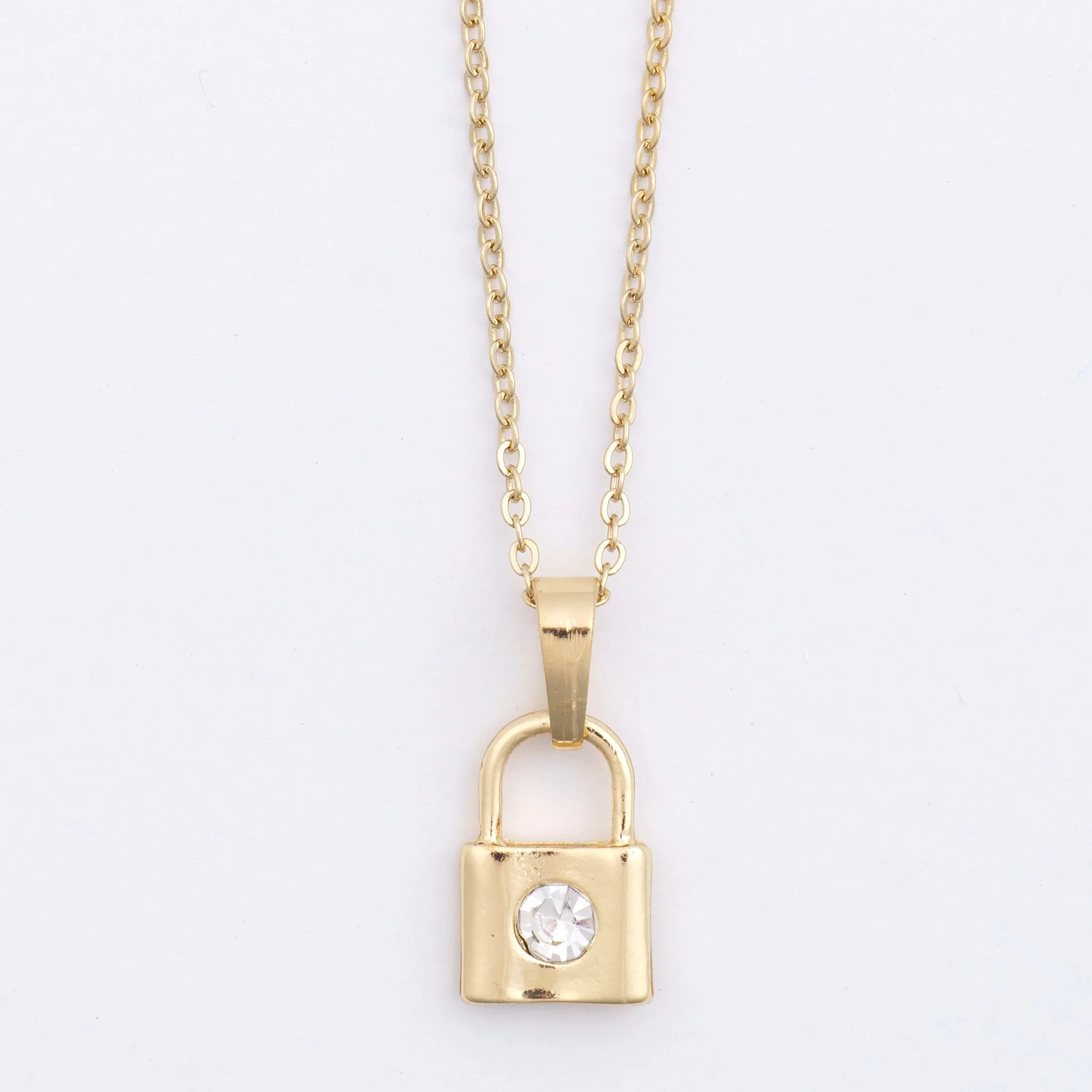 Dainty Padlock Charm Necklace
