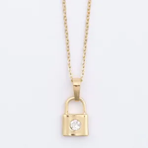 Dainty Padlock Charm Necklace