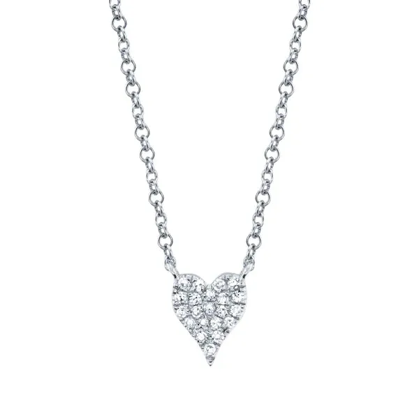 Dainty Pavé Diamond Heart Necklace