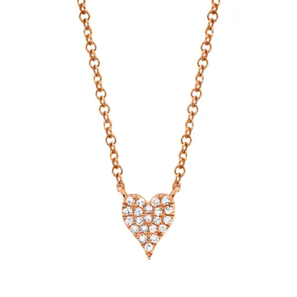 Dainty Pavé Diamond Heart Necklace