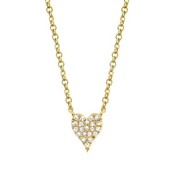 Dainty Pavé Diamond Heart Necklace