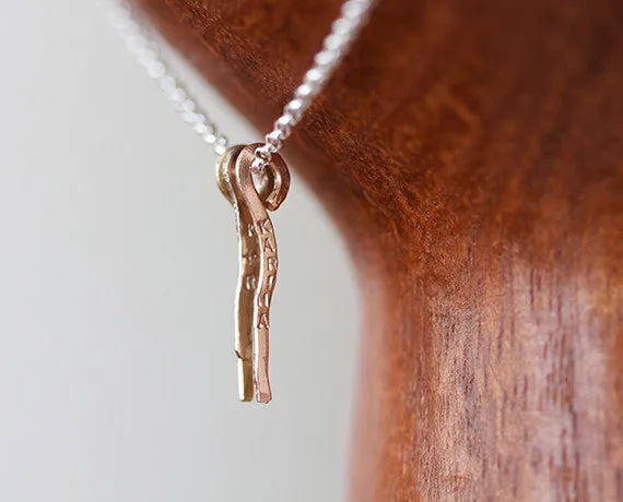 Dainty Personalized Dangle Necklace 14k Gold (S0605)