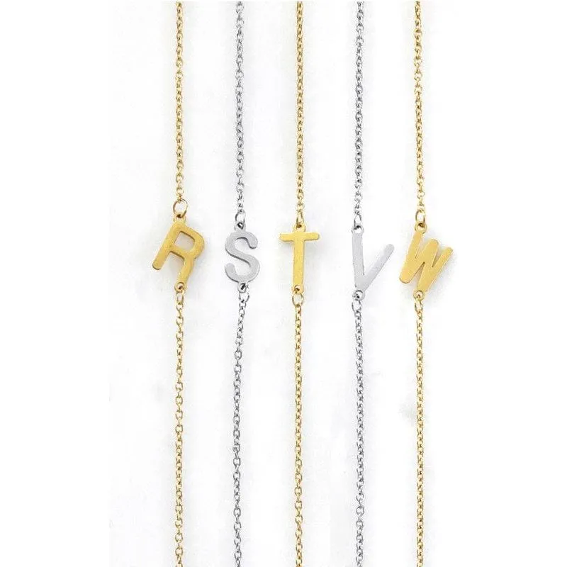 Dainty Sideways Initial Necklace