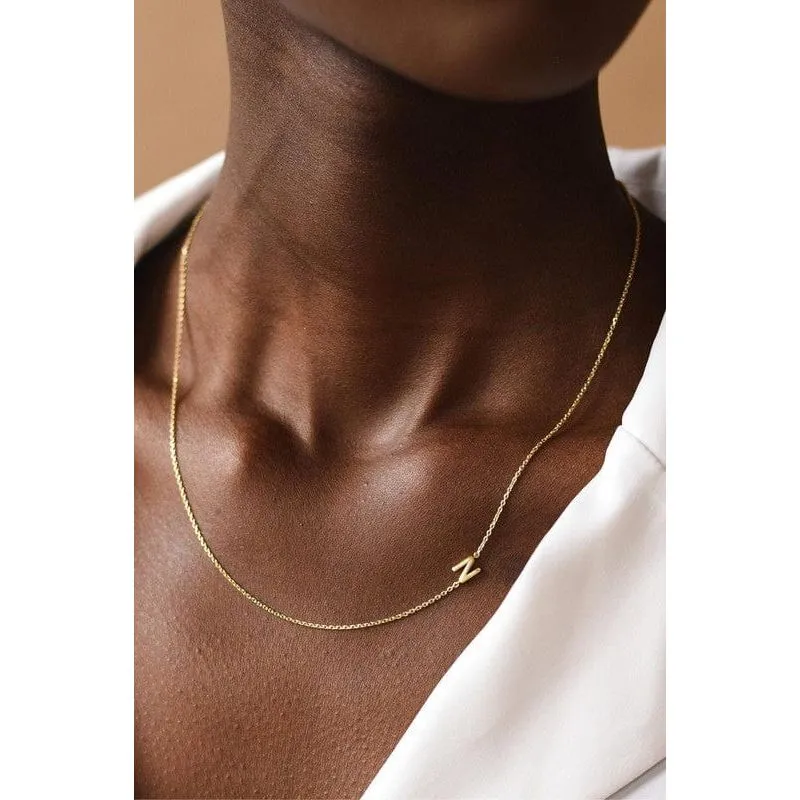 Dainty Sideways Initial Necklace