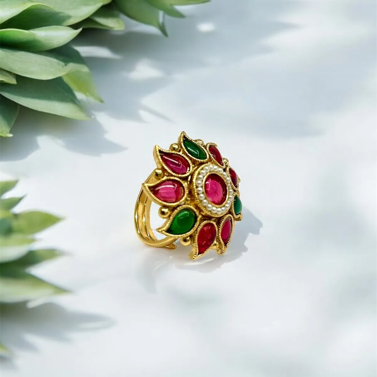 Dazzling Gold Plated Adjustable Ring – Custom Fit for Every Finger