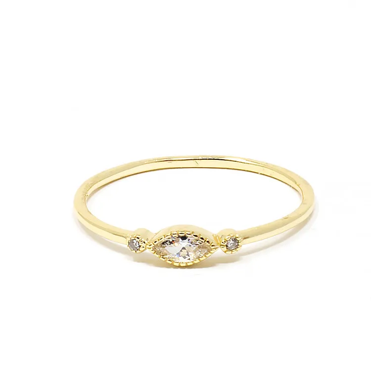 Delicate Oval Ornament CZ Ring - Gold or Silver