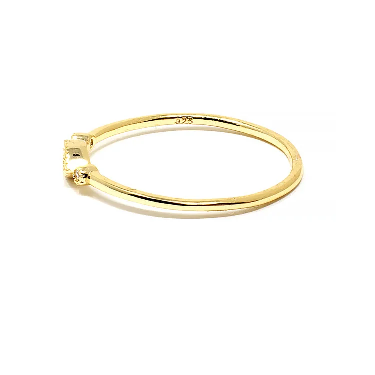 Delicate Oval Ornament CZ Ring - Gold or Silver