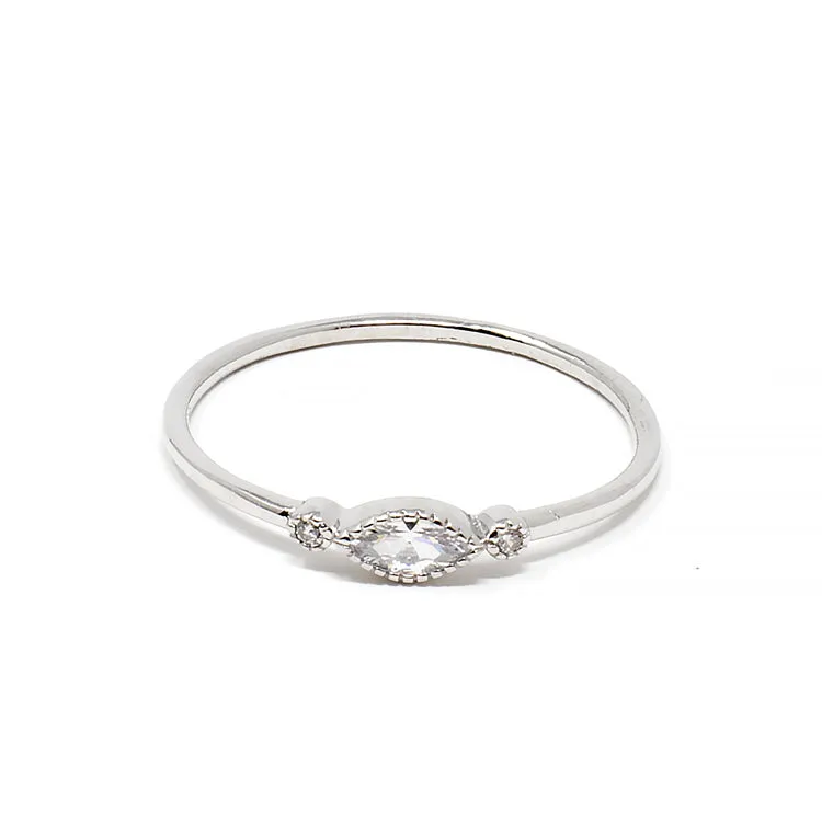 Delicate Oval Ornament CZ Ring - Gold or Silver