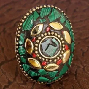 Designer Tibetan Finger Rings Multicolor