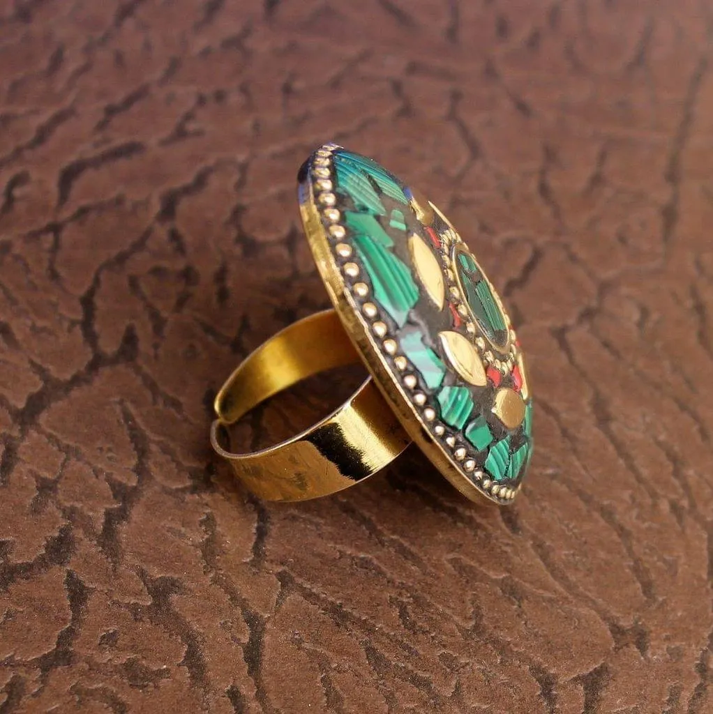 Designer Tibetan Finger Rings Multicolor