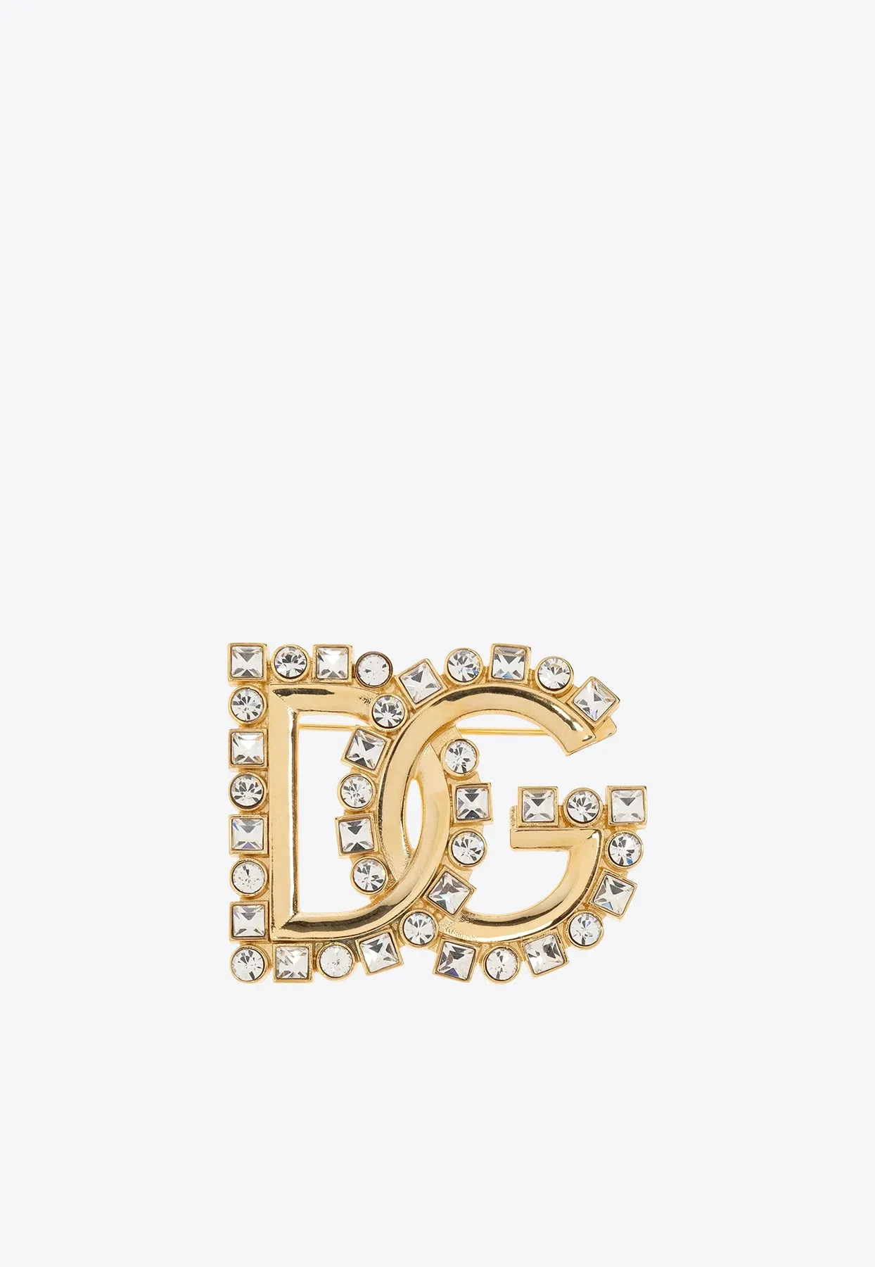 DG Logo Rhinestone Embellished Brooch